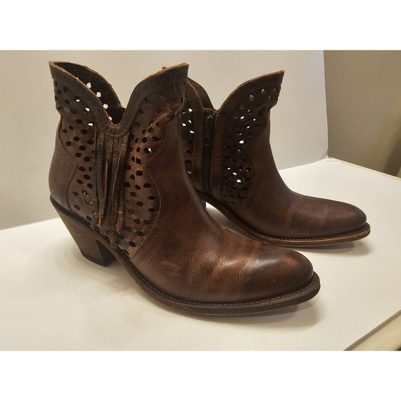 Shyanne Shoes - Shyanne Women's Brown Leather Western Style Boots 8.5 M